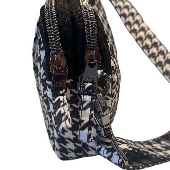 Lug Black and White RFID Convertible Coupe XL Crossbody Belt Bag - Picture 7 of 14